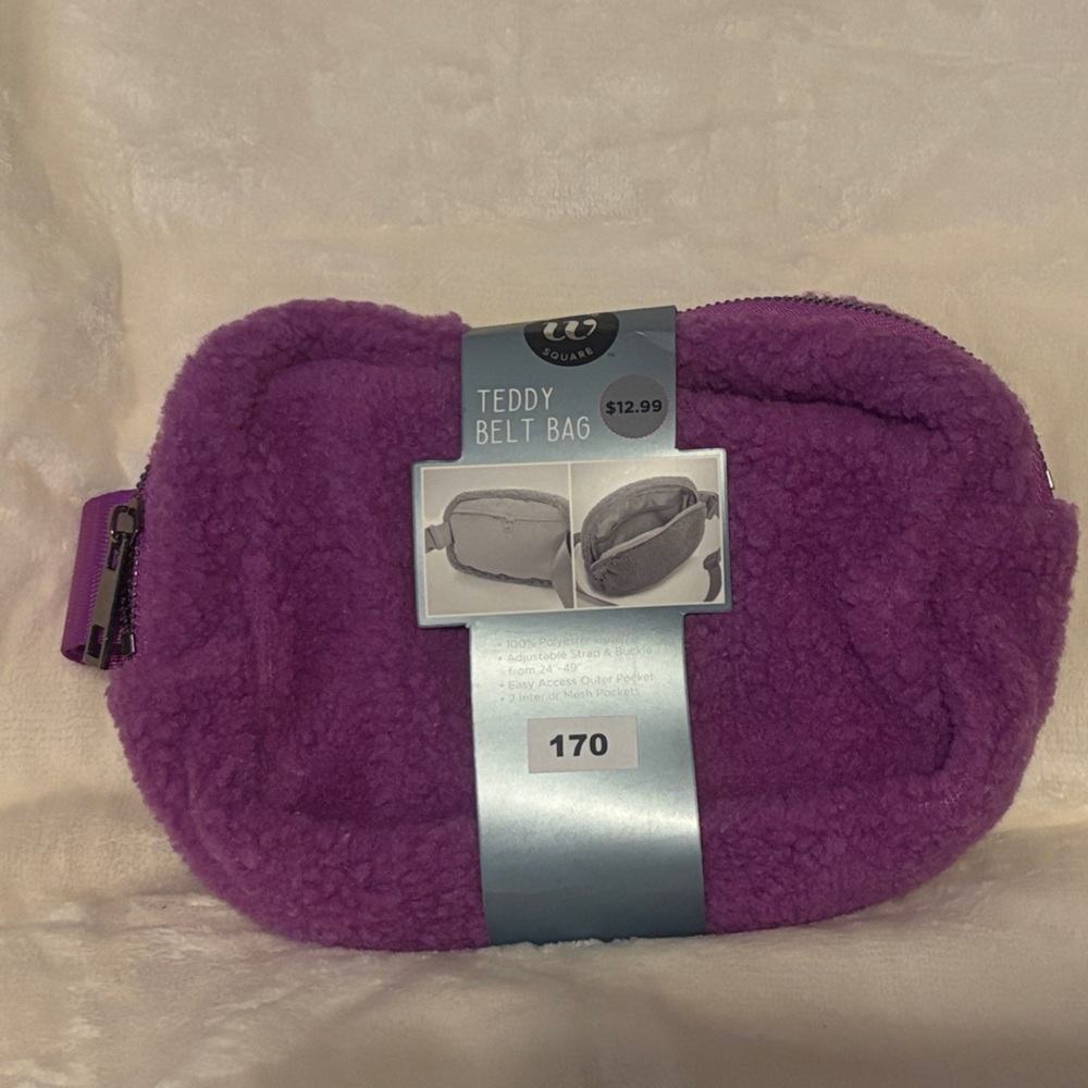 Purple Teddy Belt Bag